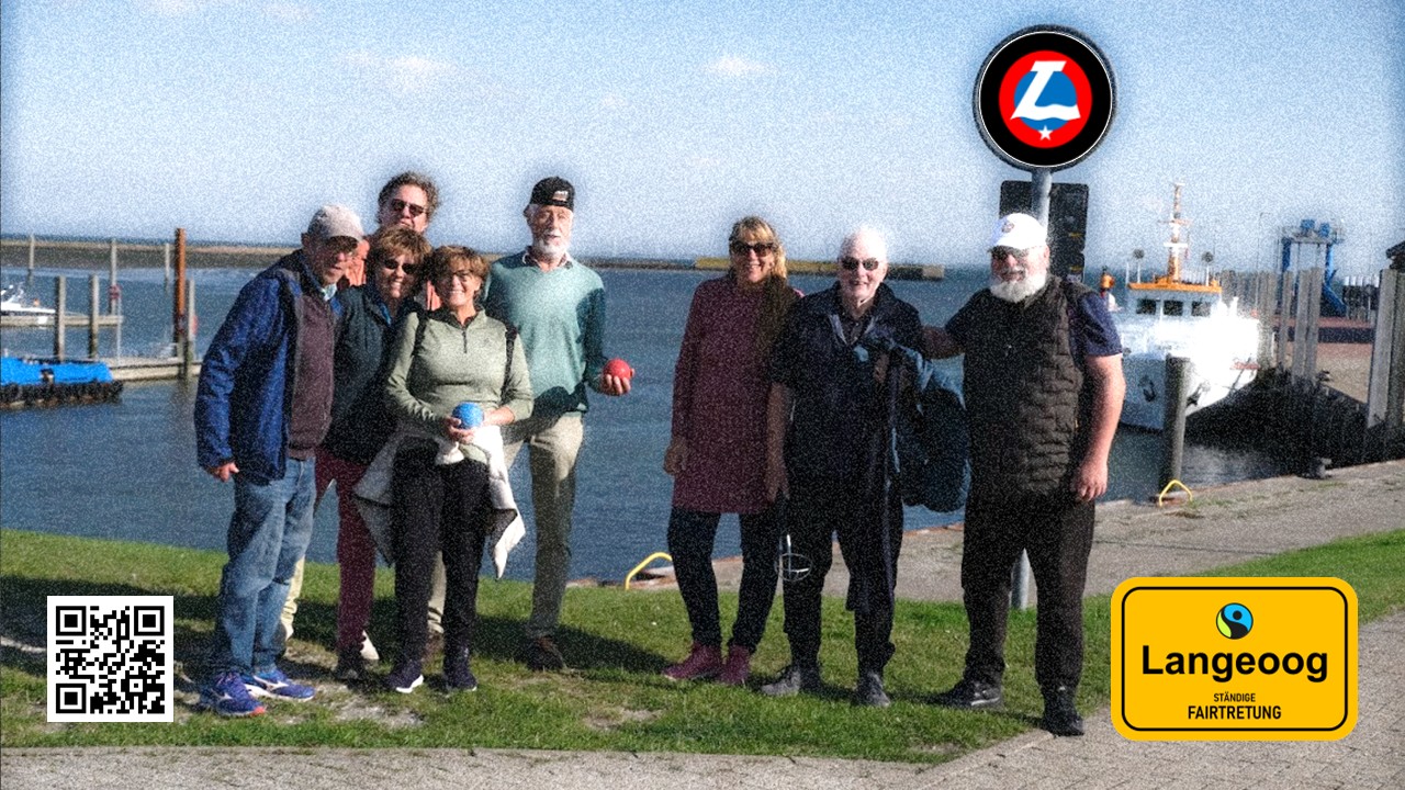 Übersichtskarte von Langeoog mit der Aufschrift Moin