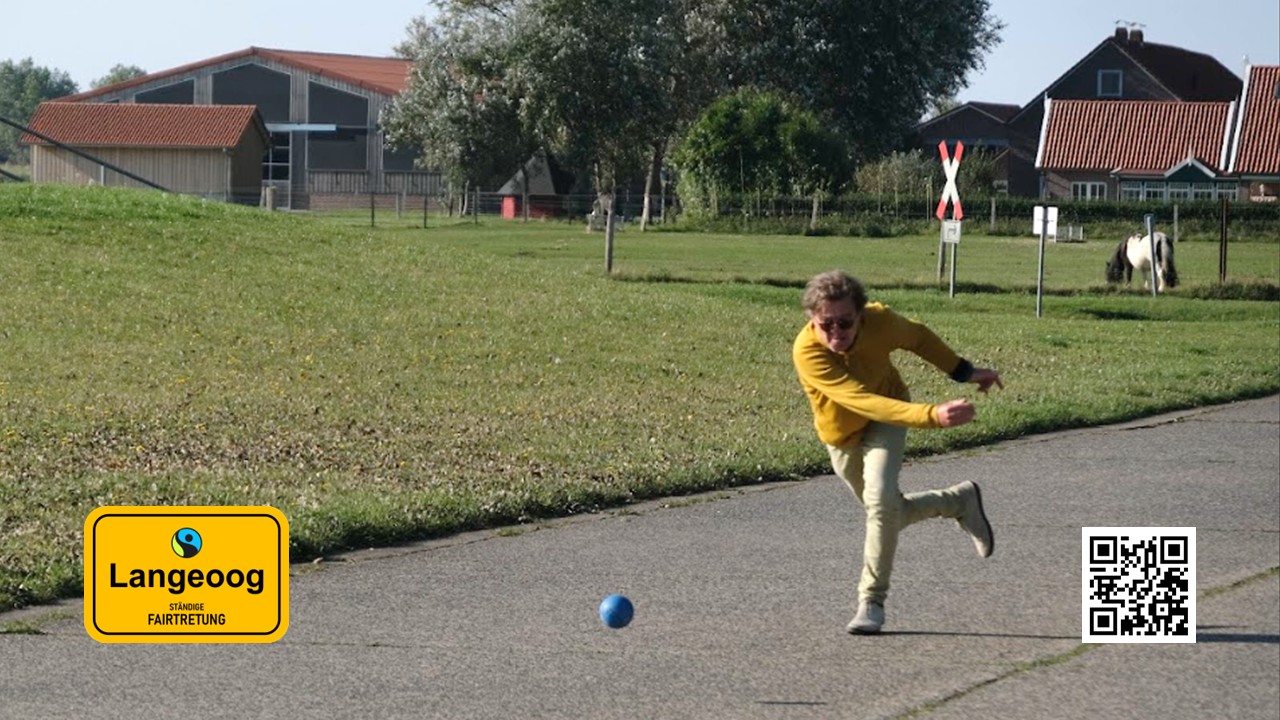 Übersichtskarte von Langeoog mit der Aufschrift Moin