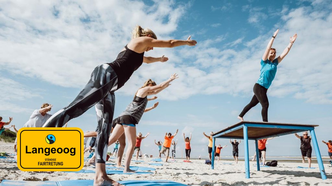 Übersichtskarte von Langeoog mit der Aufschrift Moin