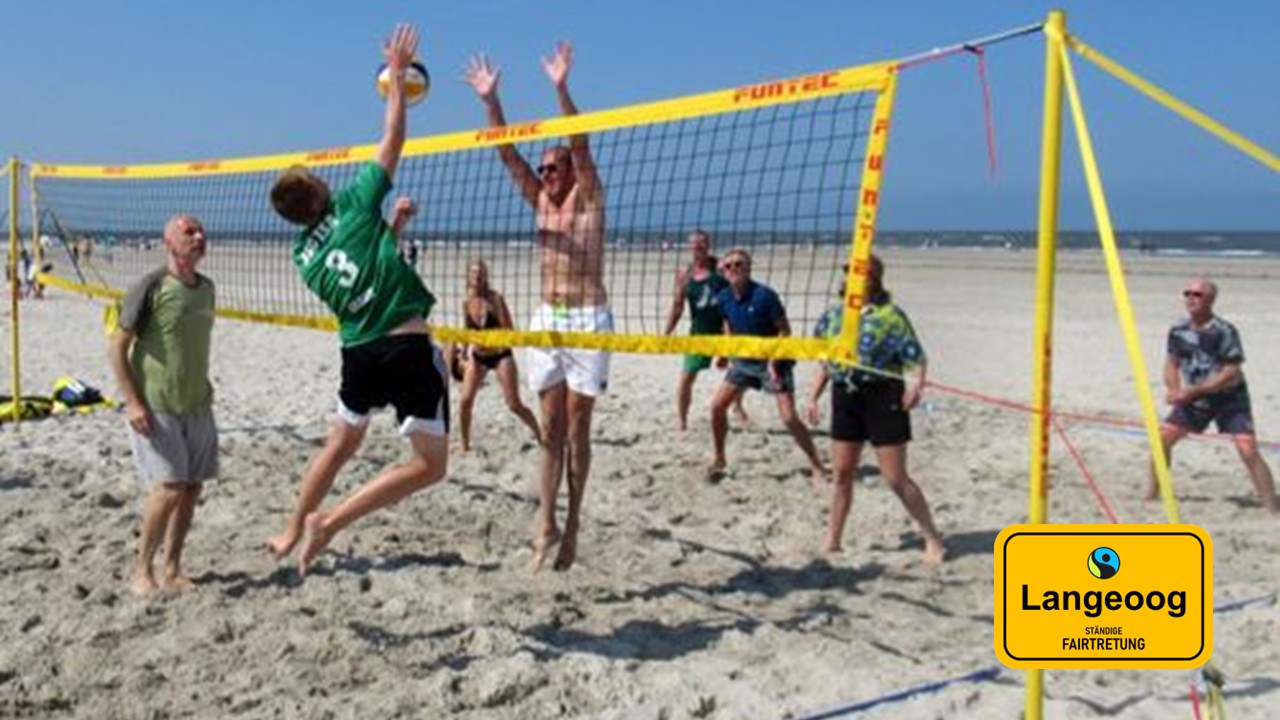 Übersichtskarte von Langeoog mit der Aufschrift Moin