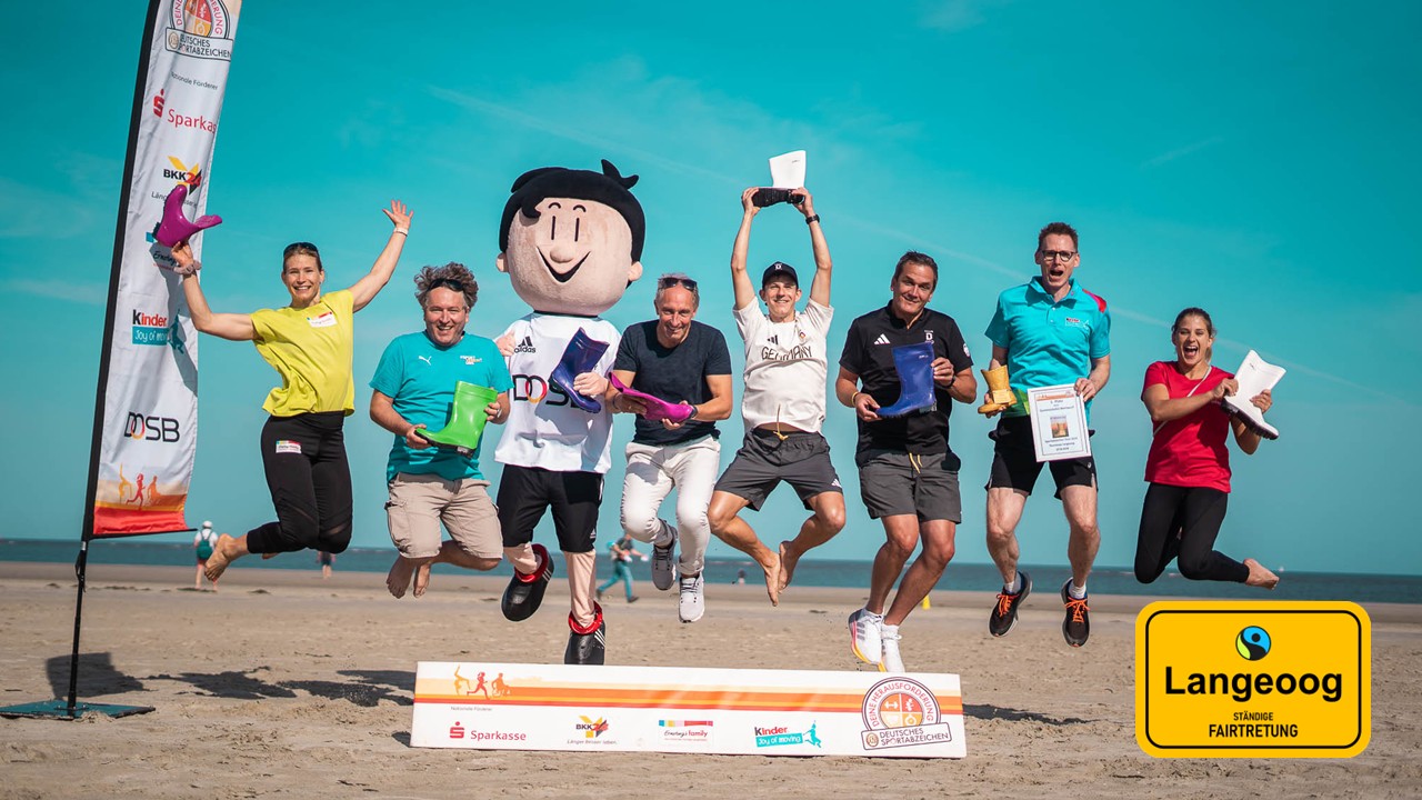 Übersichtskarte von Langeoog mit der Aufschrift Moin