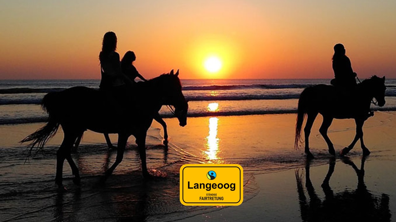 Übersichtskarte von Langeoog mit der Aufschrift Moin