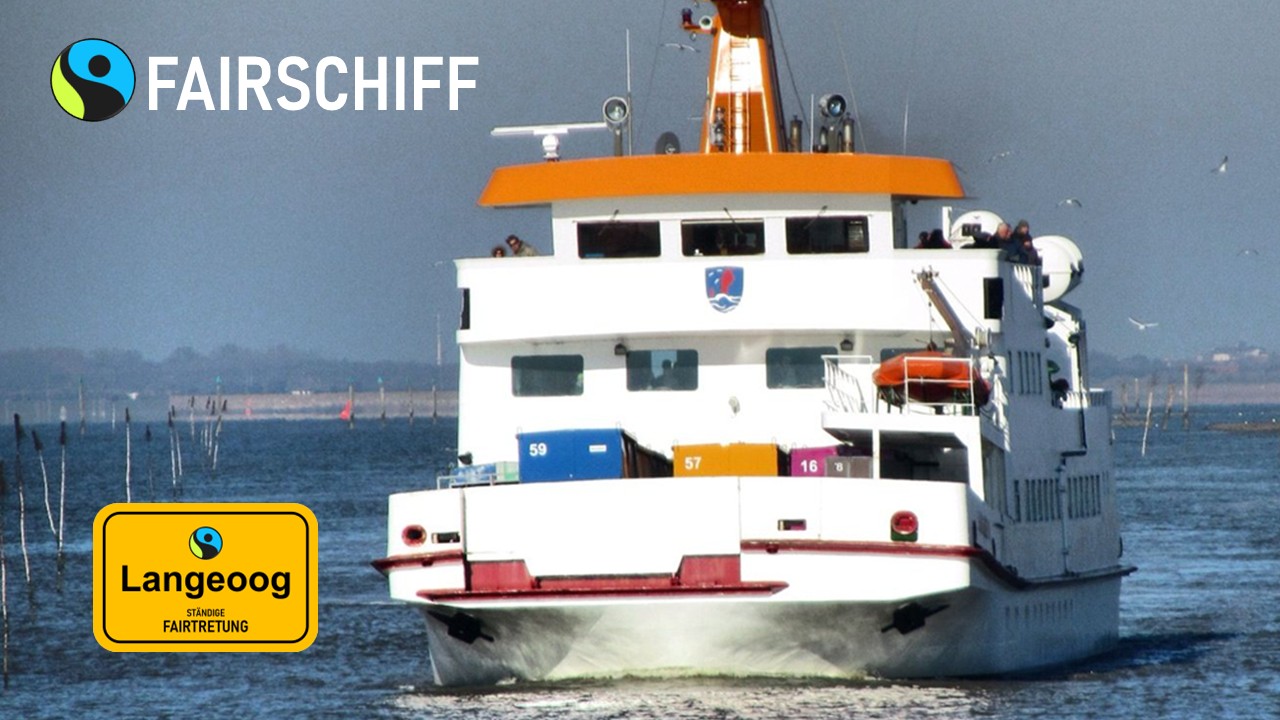 Übersichtskarte von Langeoog mit der Aufschrift Moin